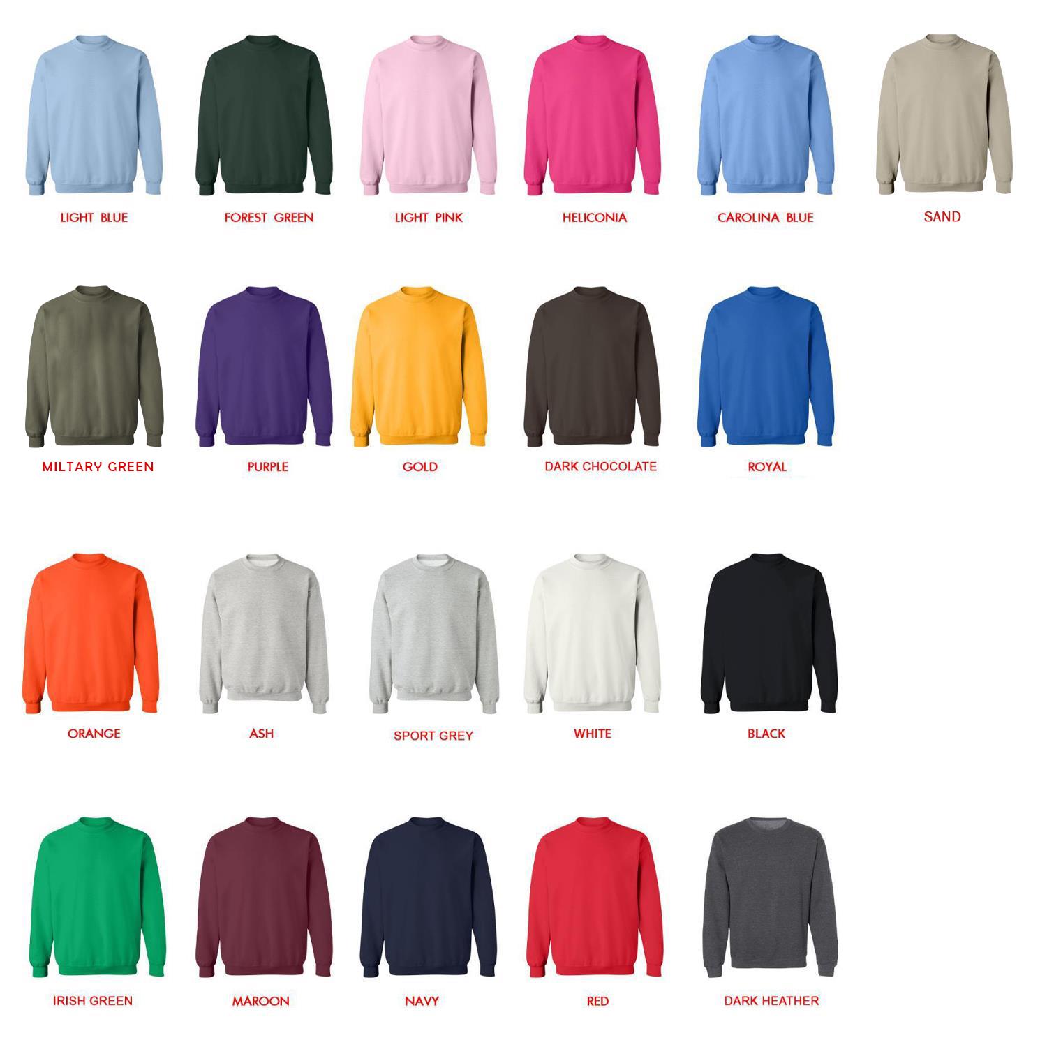 sweatshirt color chart - Nurse Gift Shop UK