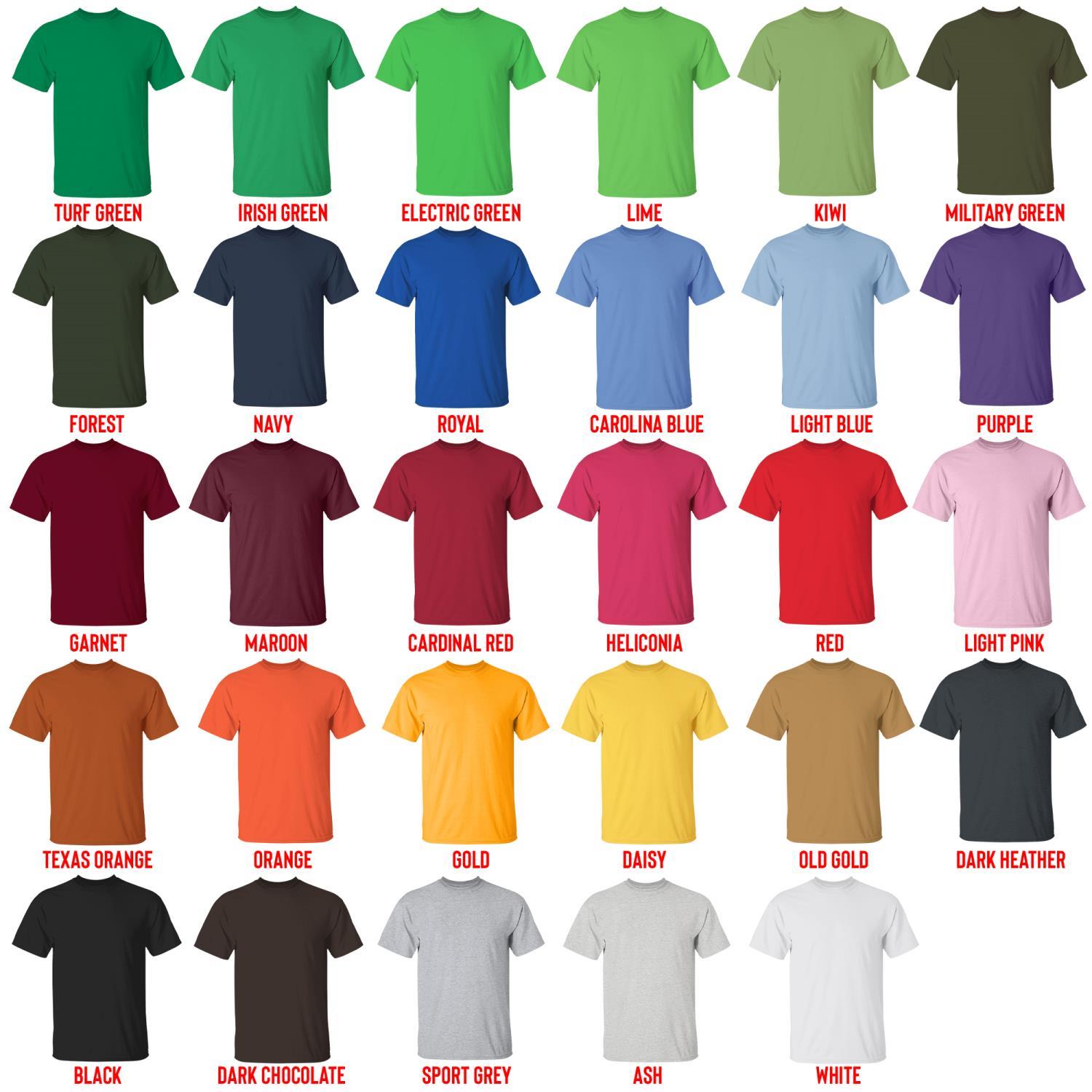 t shirt color chart - Nurse Gift Shop UK