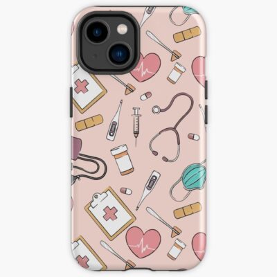 Pink Nurse Fabric Medical Pattern Iphone Case