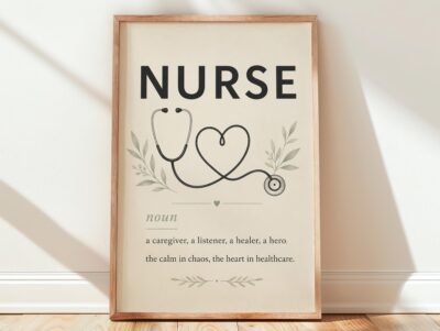 Nurse Definition Healthcare Appreciation Wall Art
