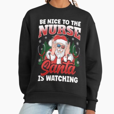 Be Nice Nurse Santa Christmas Retro Sweatshirt