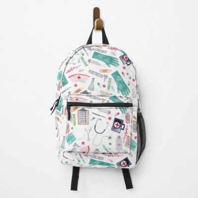 Nurse Watercolor Medical Pattern Backpack