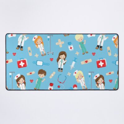 Cute Medical Nursing School Pattern Mouse Pad