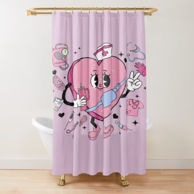 Valentine Nurse Heart Love Shower Curtain