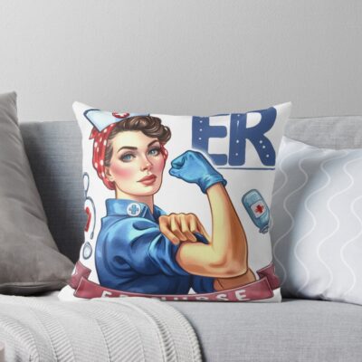 Er Nurse Medical Care Design Throw Pillow