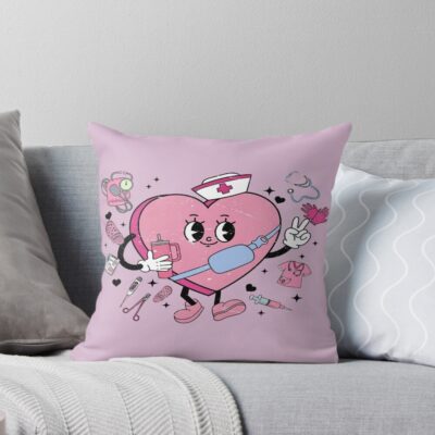 Valentine Nurse Heart Love Design Throw Pillow