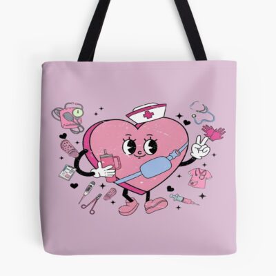 Valentine Nurse Heart Love Design Tote Bag